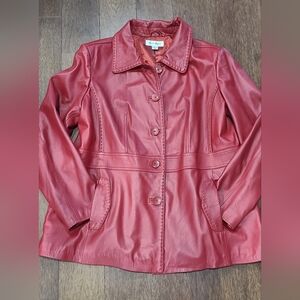 Red Leather Jacket Size XL